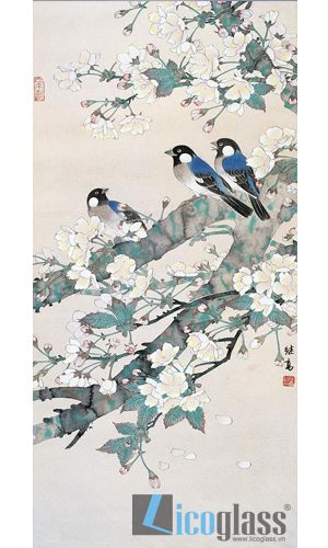  Tranh kính phong cảnh mùa xuân
