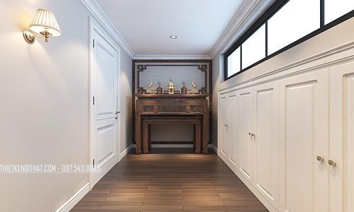  Sản xuất bàn thờ gỗ hiện đại cho biệt thự Vinhomes The Harmony