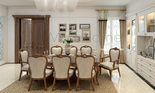  Mẫu bàn ghế ăn tân cổ điển gỗ tự nhiên - MH07