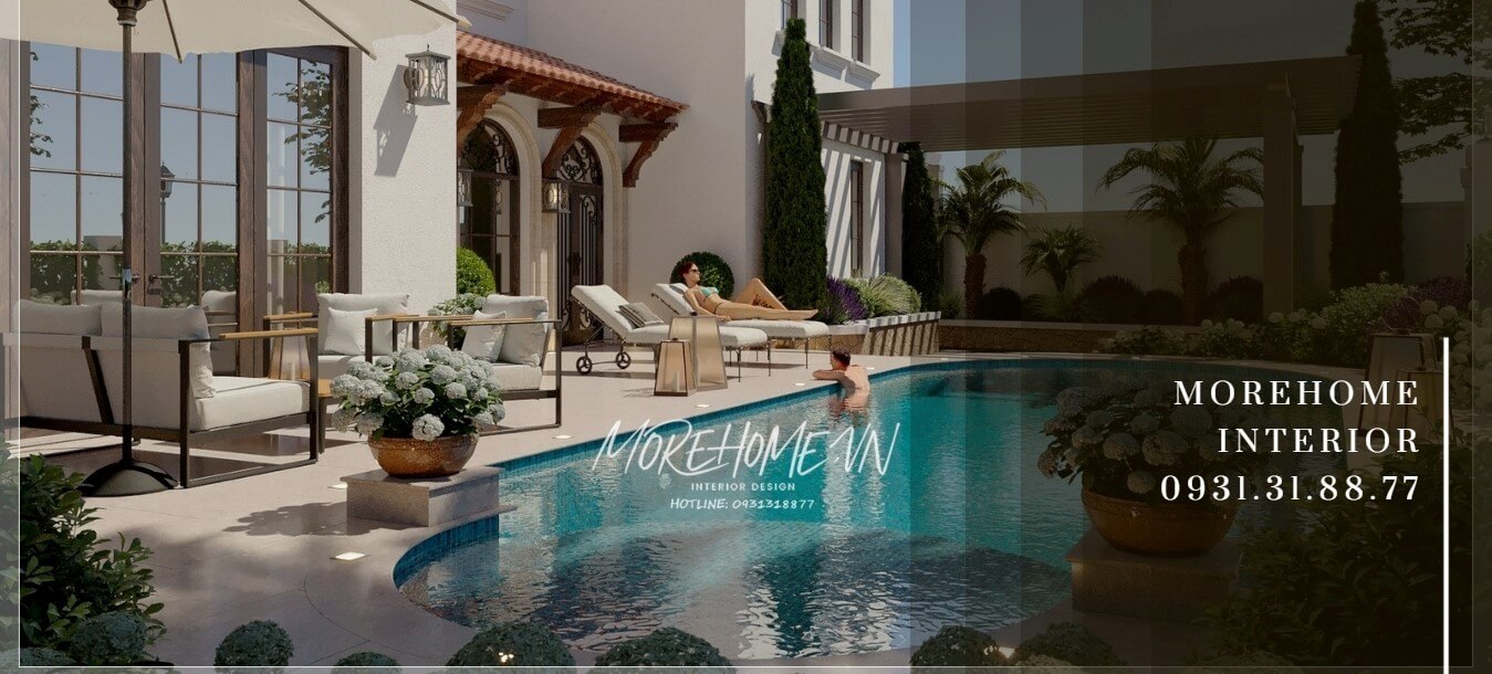 Kiến trúc biệt thự Địa Trung Hải đẹp, sang trọng tại tiểu khu Vista Lago Nam An Khánh