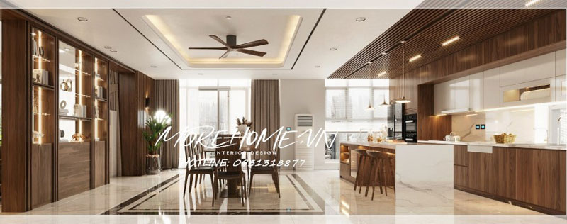  Mẫu thiết kế căn hộ Duplex Five Star cao cấp với gỗ óc chó