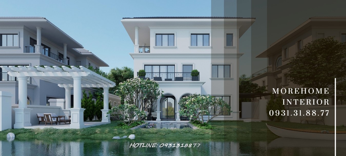 Thiết kế ngoại thất biệt thự có bể bơi đẹp tại Hoài Đức Hà Nội