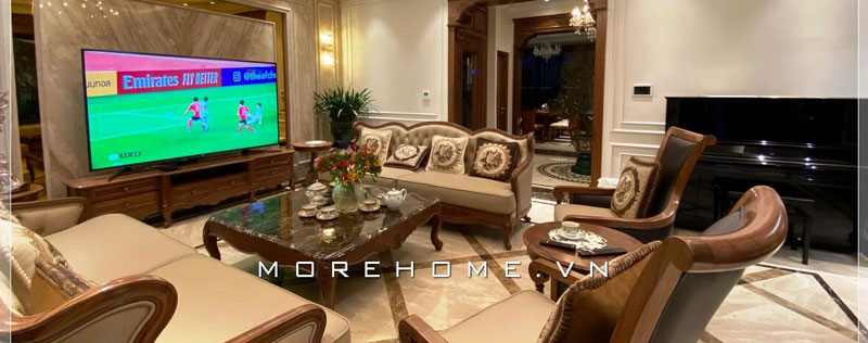  Công trình thi công nội thất biệt thự gỗ óc chó cao cấp tại Vinhomes GreenBay