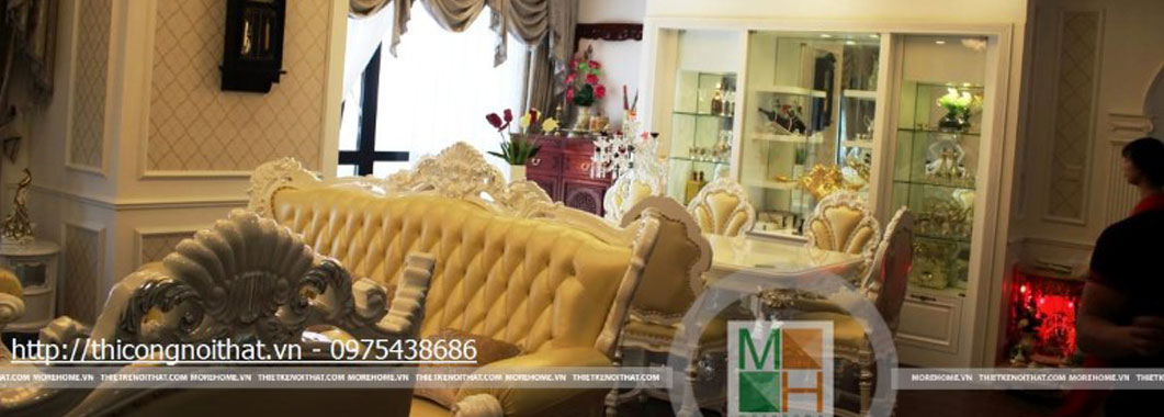  Thi công nội thất tân cổ điển chung cư Vinhomes Chị Mai