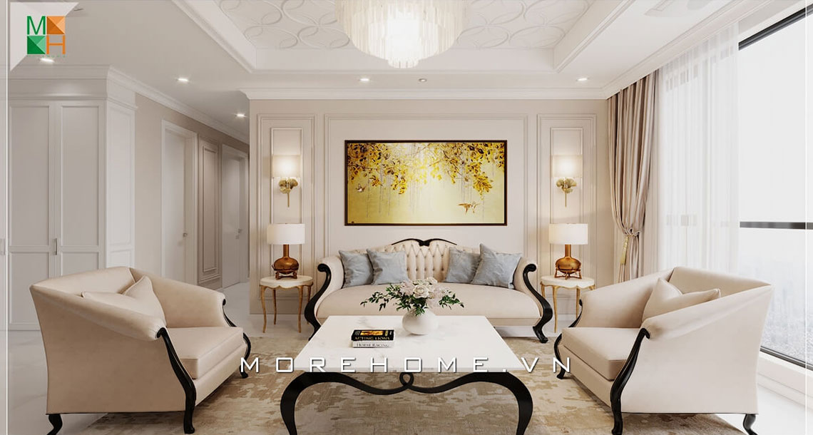 Thiết kế nội thất chung cư Starlake Tây Hồ Tây tân cổ điển đẹp
