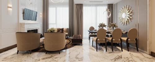  Thiết kế nội thất chung cư cao cấp Westpoint phong cách tân cổ điển sang trọng