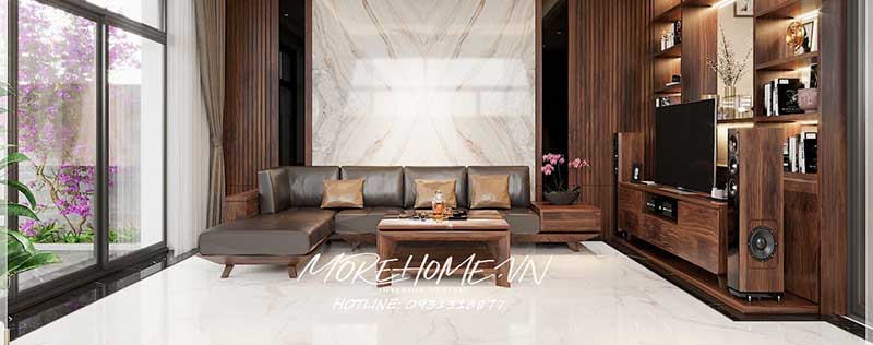  Thiết kế nội thất gỗ óc chó sang trọng tại biệt thự Dương Nội Hà Đông