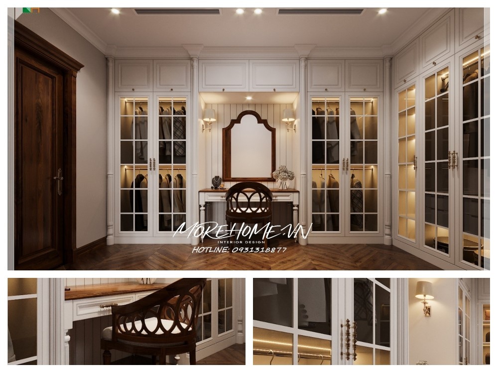 Thiết kế nội thất biệt thự gỗ óc chó