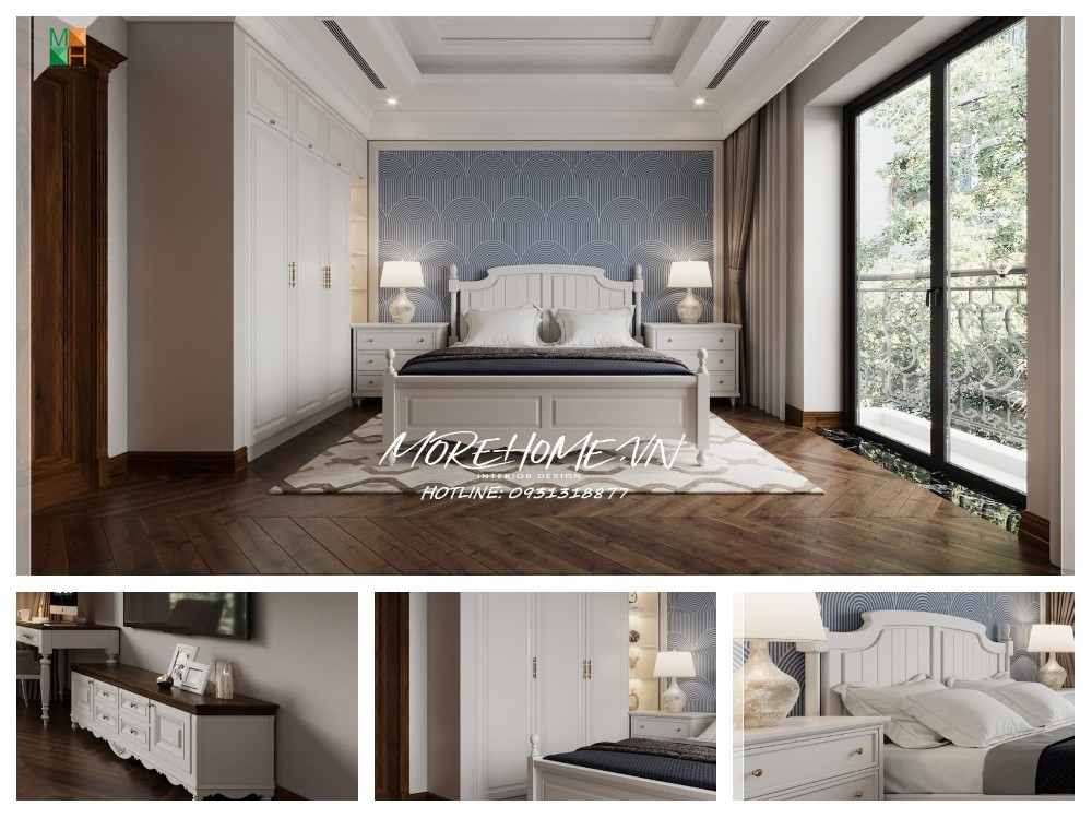 Thiết kế nội thất biệt thự gỗ óc chó