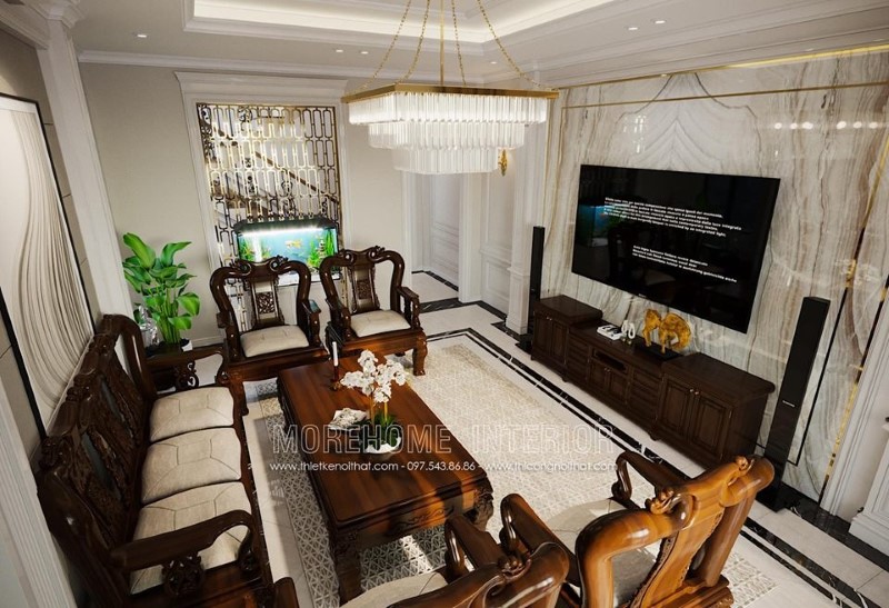 thiết kế nội thất biệt thự sang trọng tại hà tĩnh