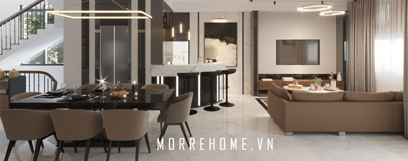  Thiết kế nội thất biệt thự 4 tầng + áp mái kết hợp quán cafe tại Vinhome Marina Hải Phòng