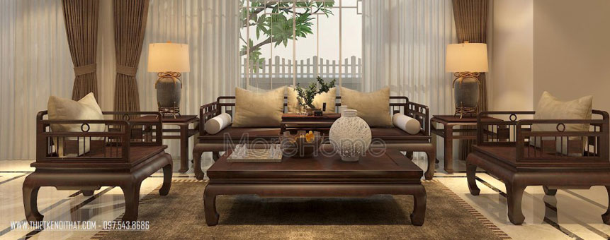  Thiết kế nội thất gỗ Việt Á Đông tại biệt thự Vinhomes Thăng Long