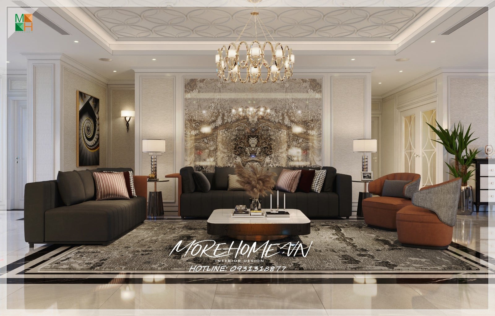 Thiết kế nội thất chung cư Heitower phong cách hiện đại, đẹp, sang trọng