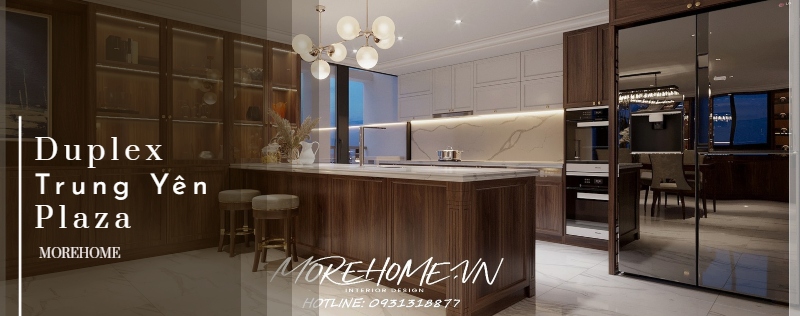  Thiết kế căn hộ Duplex Trung Yên Plaza ấn tượng với điểm nhấn gỗ óc chó