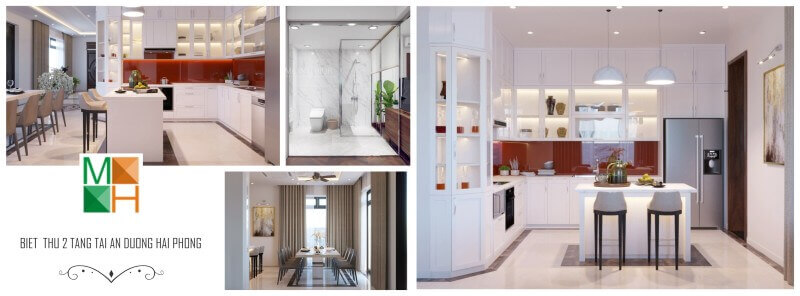 Thiết kế nội thất biệt thự hiện đại 2 tầng tại An Dương Hải Phòng