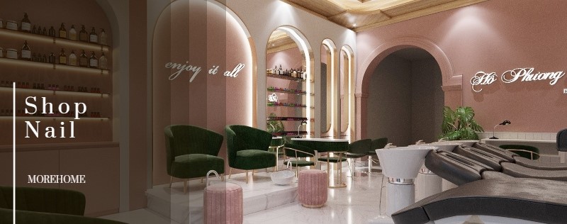  Thiết kế tiệm nail nhỏ xinh nhưng sang, đẹp