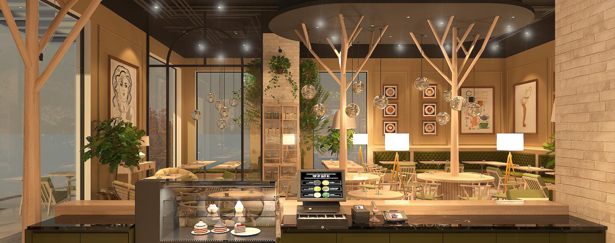  Thiết kế nội thất quán cafe với nội thất gỗ