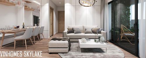  Thiết kế nội thất chung cư Vinhome Skylake tone trắng thanh lịch