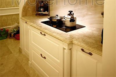 Tủ bếp gỗ tự nhiên phong cách tân cổ điển cao cấp MH - 0012