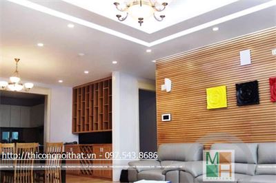 Tủ bếp hiện đại Acrylic hiện đại chữ L MH - 0015