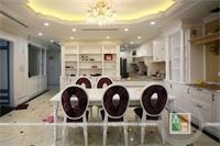 Tủ bếp tân cổ điển gỗ sồi phủ sơn trắng MH - 0007