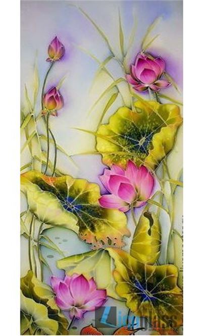 Tranh kính hoa sen 01