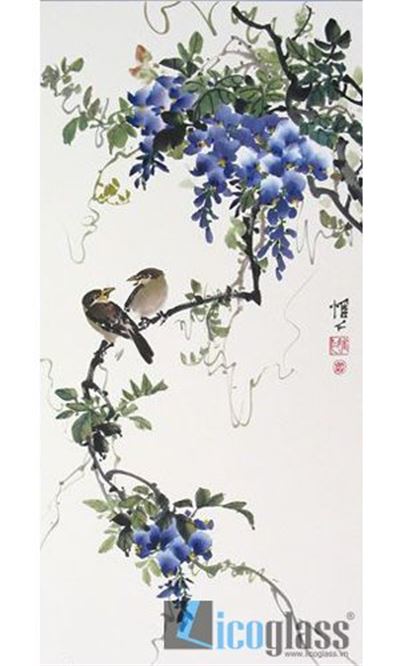 Tranh kính hoa tím