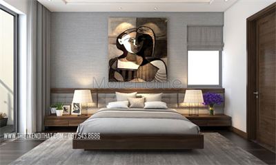 Mẫu giường ngủ hiện đại gỗ công nghiệp đẹp