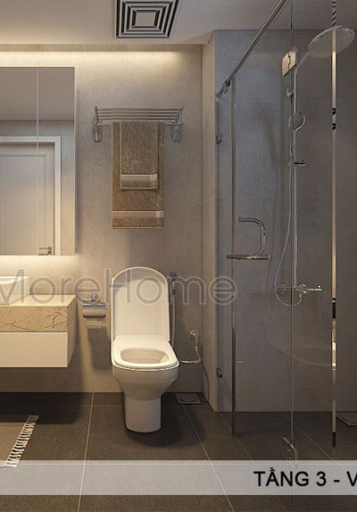 Thi công vách tắm kính cho biệt thự VinhomeThăng Long