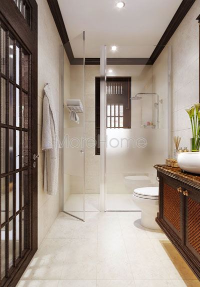 Thi công vách tắm kính biệt thự Pleiku Gia lai