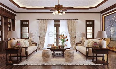 Sofa gỗ tân cổ điển đẹp tại biệt thự Pleiku