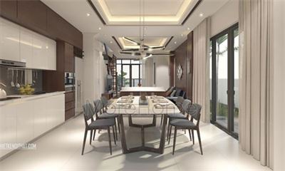 Mẫu bàn ăn hiện đại đẹp dành cho 8 người - MH04