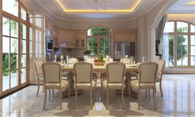 Mẫu bàn ăn gỗ tự nhiên đẹp cao cấp cho nhà biệt thự - MH05