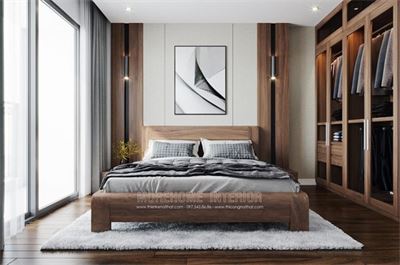 Giường ngủ gỗ óc chó MH0015