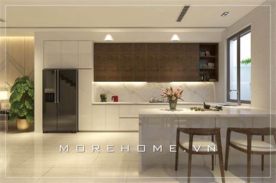 Mẫu tủ bếp màu trắng giá rẻ chất lượng tại khu vực Hà Nội