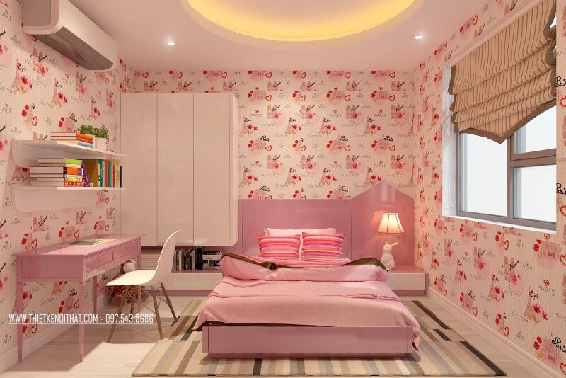 Thiết kế phòng ngủ bé gái