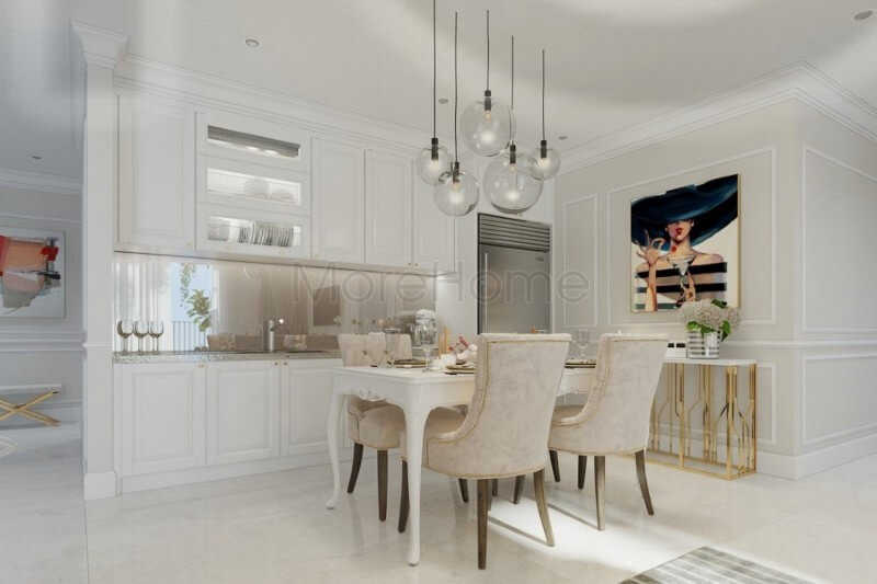 tủ bếp màu trắng