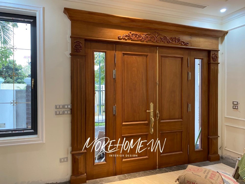 Thi công cửa gỗ tự nhiên