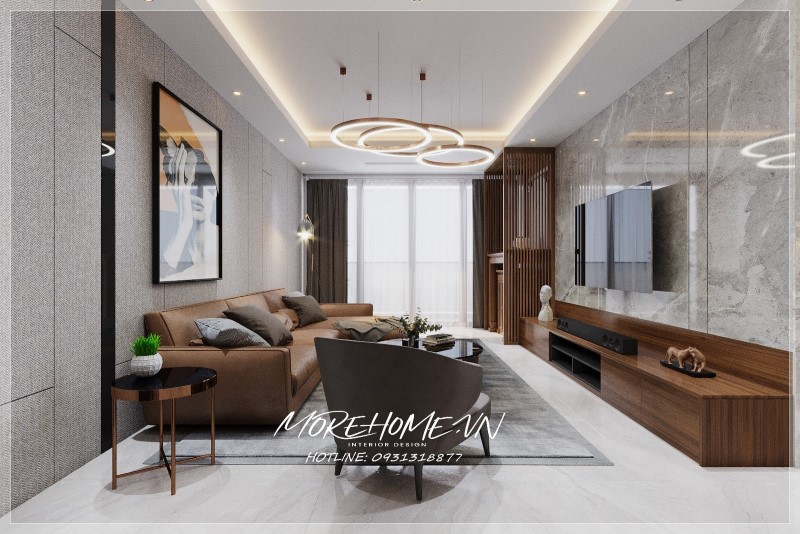 Thiết kế căn hộ 80m2 2 phòng ngủ