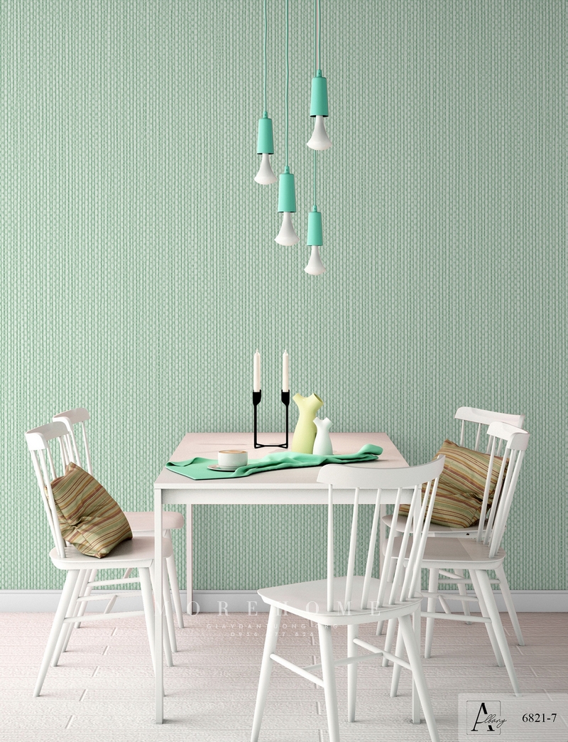 Giấy dán tường màu xanh ngọc