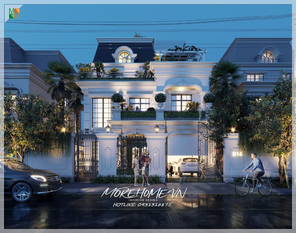 Thiết kế nhà biệt thự kiểu Pháp hiện đại