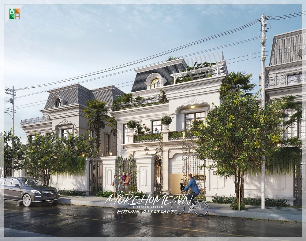 Thiết kế nhà biệt thự kiểu Pháp hiện đại