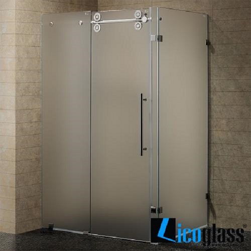 Vách tắm kính vuông góc 90 độ