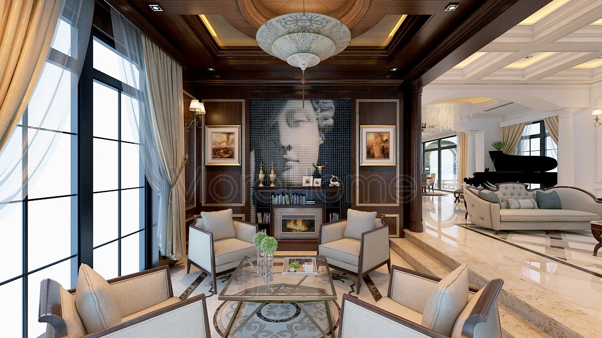 Căn biệt thự lấy cảm hứng từ biển xanh kết hợp nội thất đương đại 3