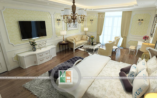 Thiết kế căn hộ vinhomes đẹp theo phong cách tân cổ điển