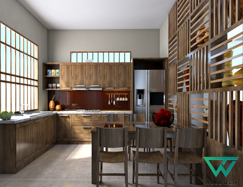Các mẫu tủ bếp gỗ óc chó đẹp