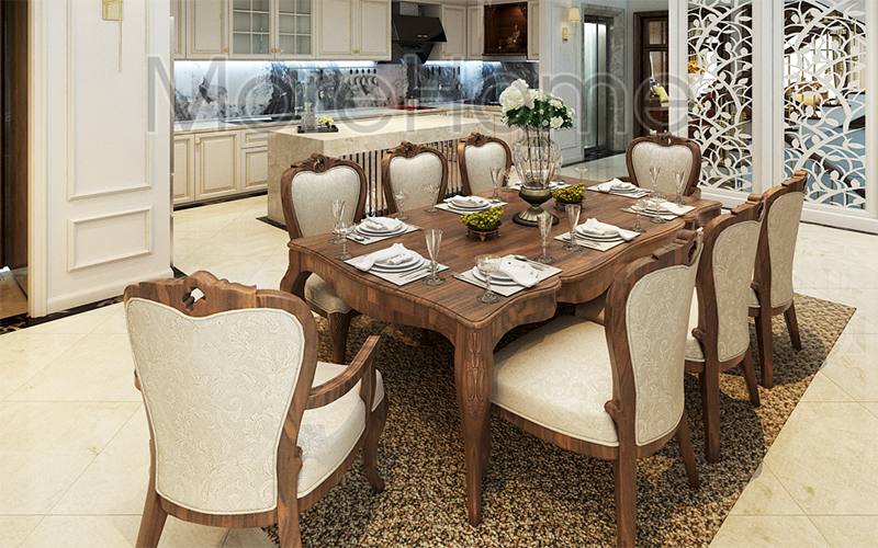 Thiết kế nội thất phòng bếp phong cách tân cổ điển độc đáo