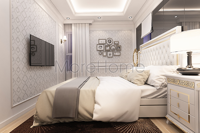 Mẫu thiết kế căn hộ tân cổ điển 4 phòng ngủ