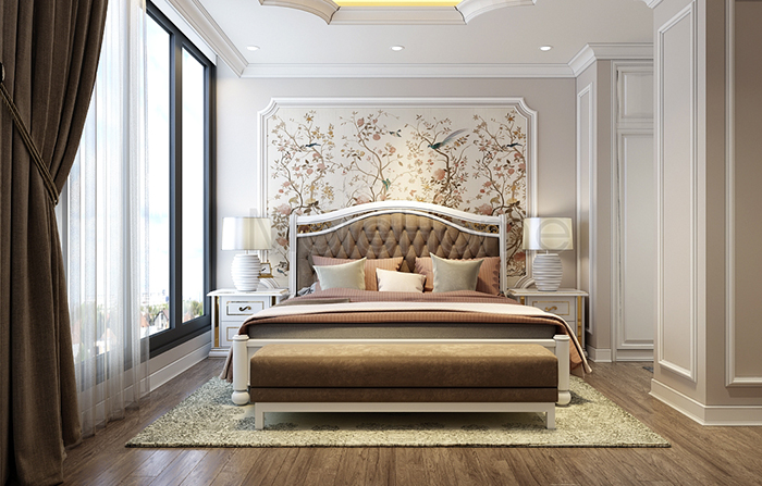 Thiết kế nội thất tân cổ điển đẹp với gam vàng chủ đạo
