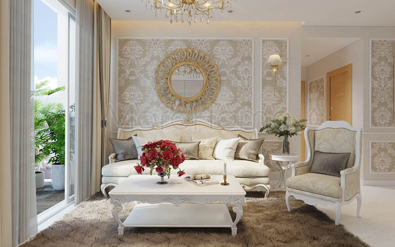 Ngắm nhìn thiết kế nội thất phòng khách phong cách tân cổ độc đáo